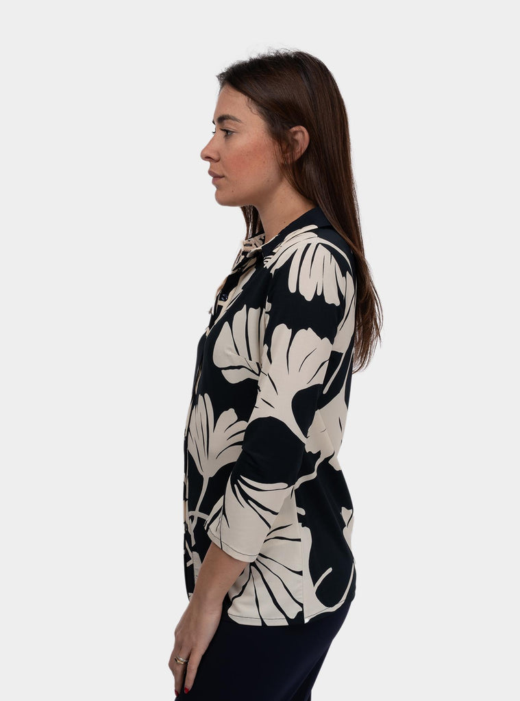 Camicia slim con stampa Blu FF0043-0125 019 1ONE 