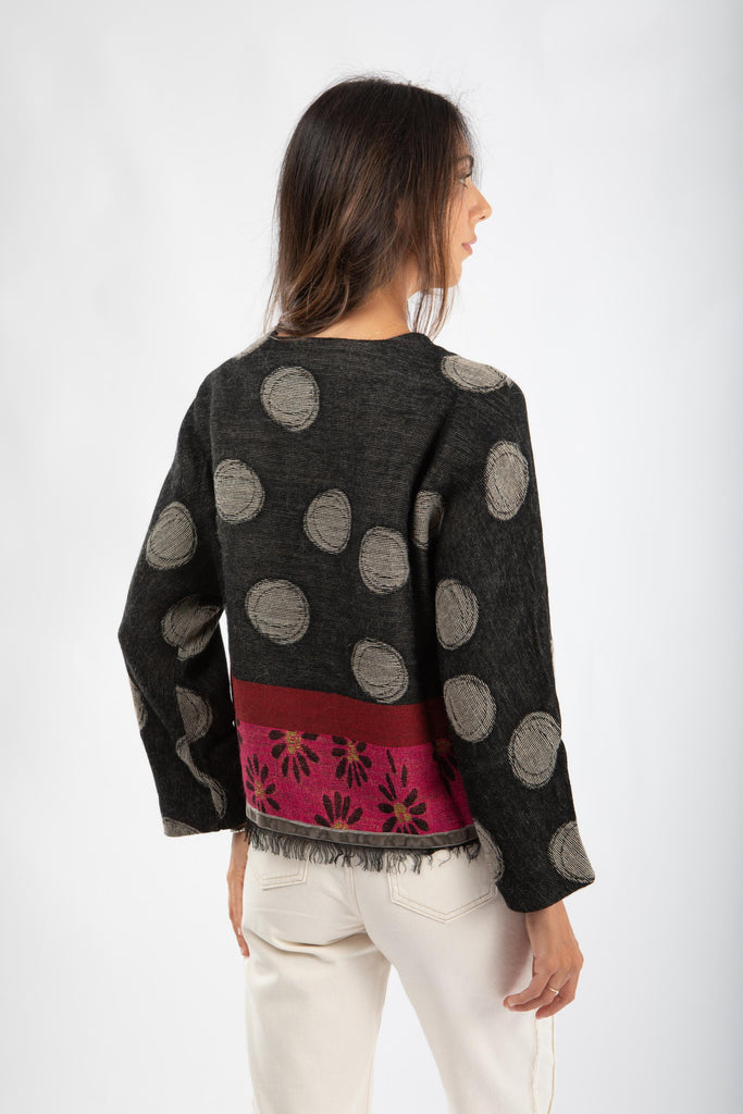 Giacca in misto lana e alpaca jacquard 521SD35039 529134-04 ALESSIA SANTI 