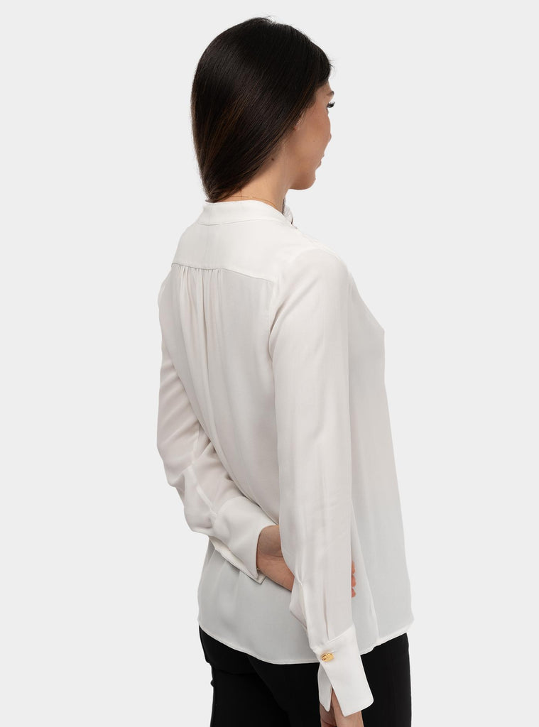 Camicia in georgette con charms e logo Bianco CA08051E2V440 360AVORIO ELISABETTA FRANCHI 