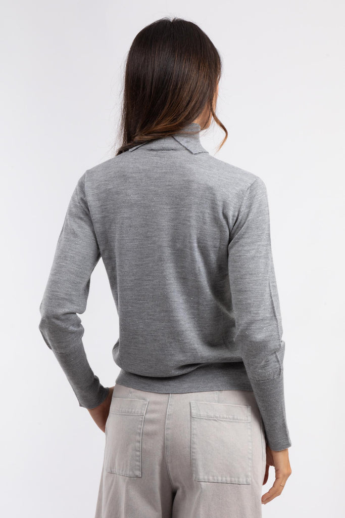 Maglia collo alto in lana e viscosa Grigio chiaro S99428F14 09771 973 PESERICO 