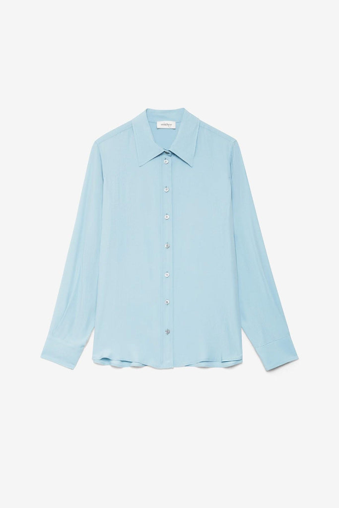 Camicia in misto seta Celeste DC5189 CELESTE OTTO D'AME 