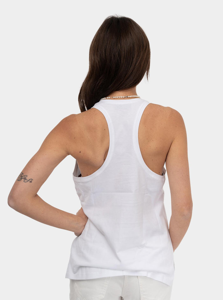 Canotta in jersey con logo Bianco CN00251E2 270 GESSO ELISABETTA FRANCHI 