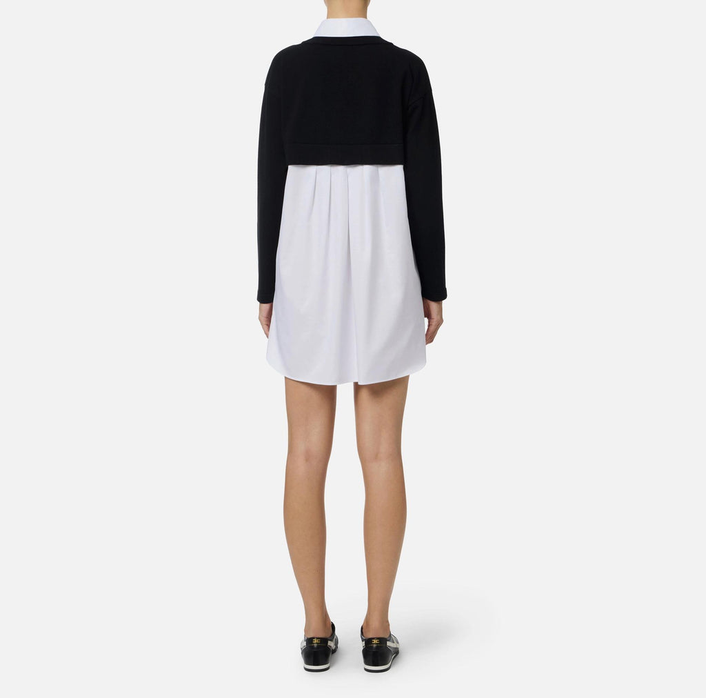 Abito in maglia di viscosa e popeline di cotone AM09T56E2 222 NERO/BIANCO ELISABETTA FRANCHI 