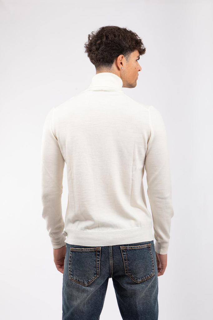 Maglia uomo a collo alto Panna 55157/14290 005 GRAN SASSO 