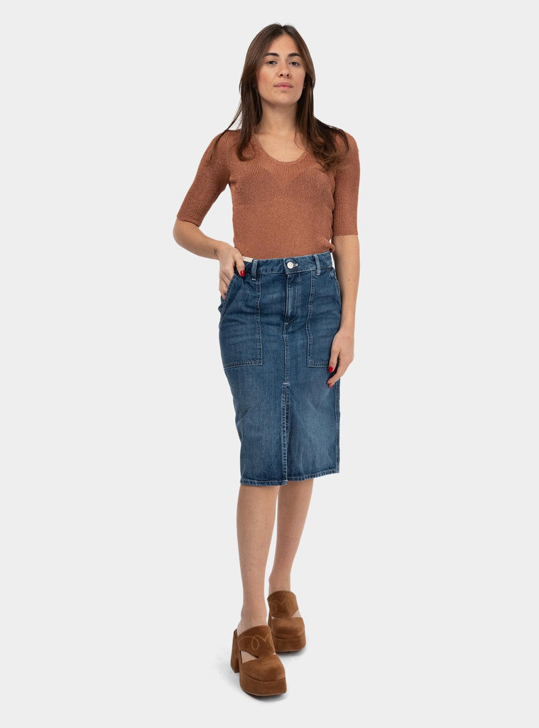 Gonna di jeans con spacco Denim GPCMZ0OA5070 MI02 PT PANTALONI TORINO 