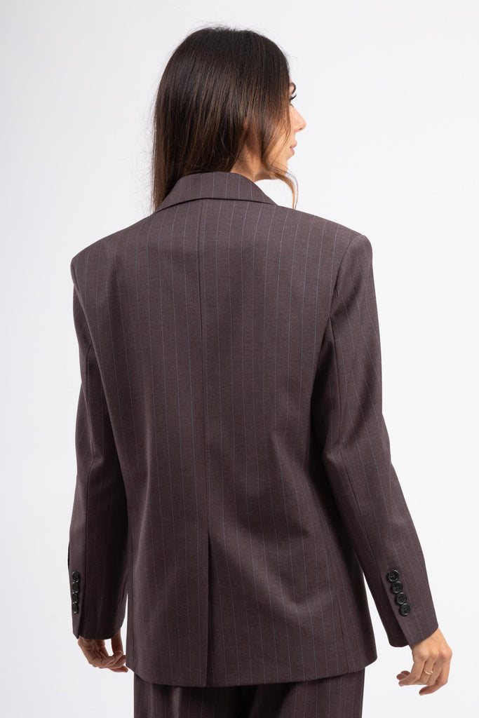 Giacca doppiopetto gessato Marrone GDP02 0731 GESSATO JACQUER 