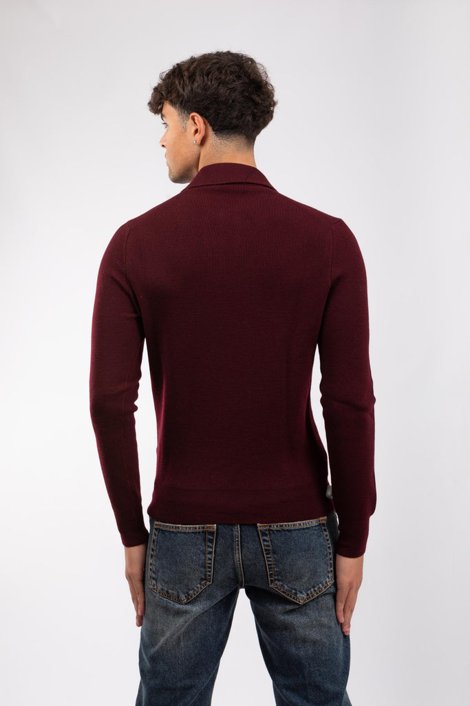 Polo skipper in maglia Bordeaux 57120/14263 291 GRAN SASSO 