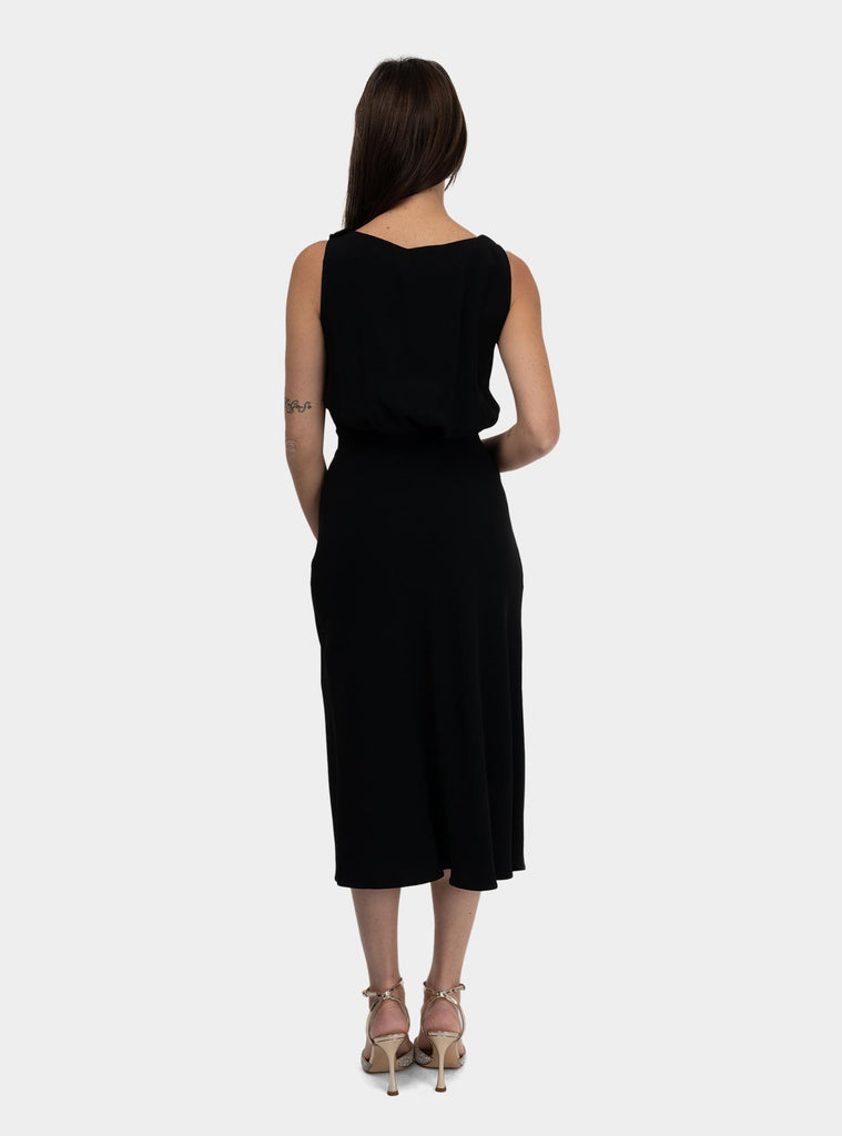 Abito satin con lacci criss-cross Nero AB84652E2 110 NERO ELISABETTA FRANCHI 