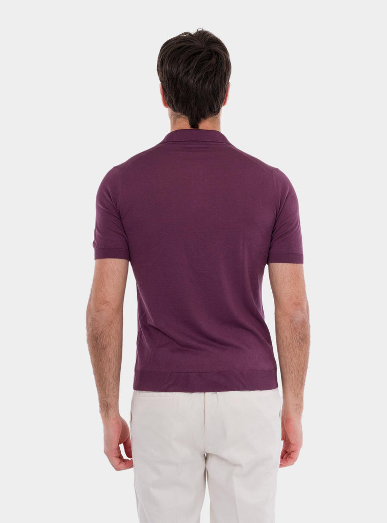 Polo uomo classica in seta prugna 43129/23503 780 GRAN SASSO 