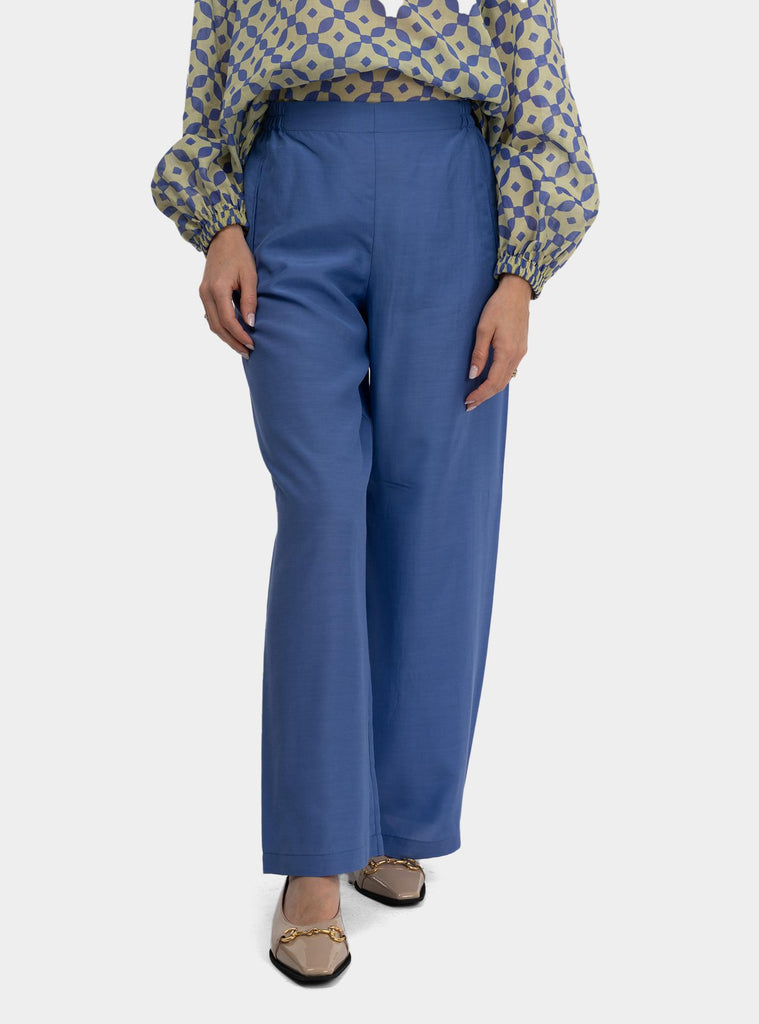 Pantalone bojan gamba ampia Viola SS25211T004 AZUL NIU 