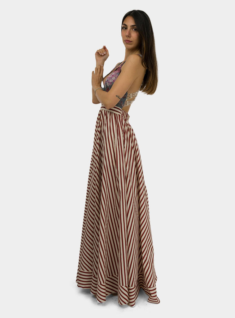 Abito cielas multicolor con fantasie a contrasto MSS5CIEL AS SAMPLE MADAME SHOUSHOU 