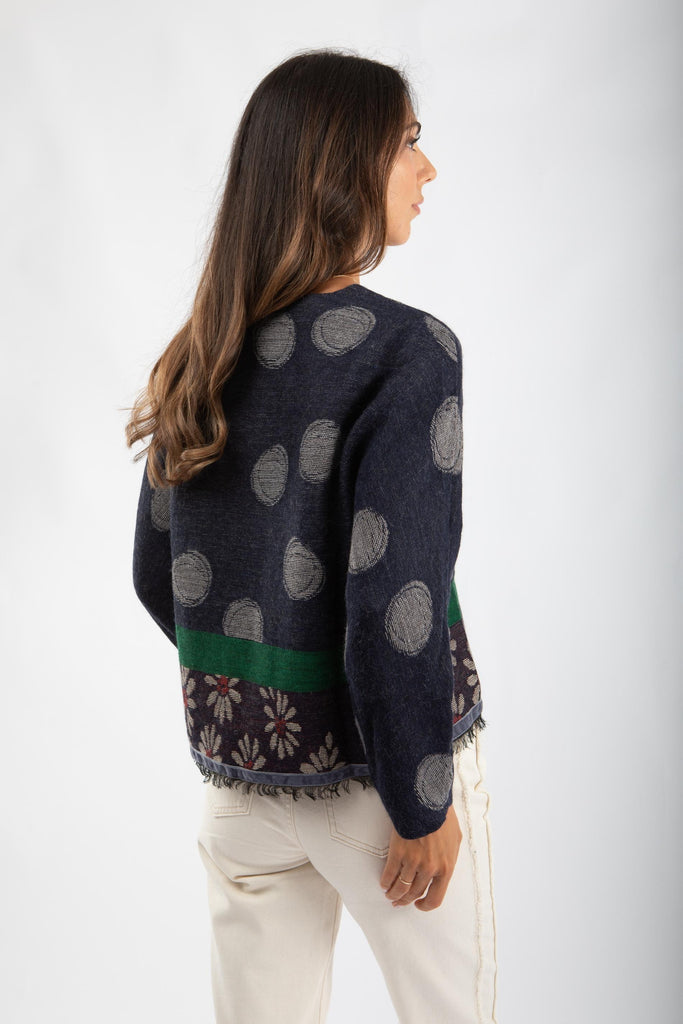 Giacca in misto lana e alpaca jacquard 521SD35039 529134-03 ALESSIA SANTI 