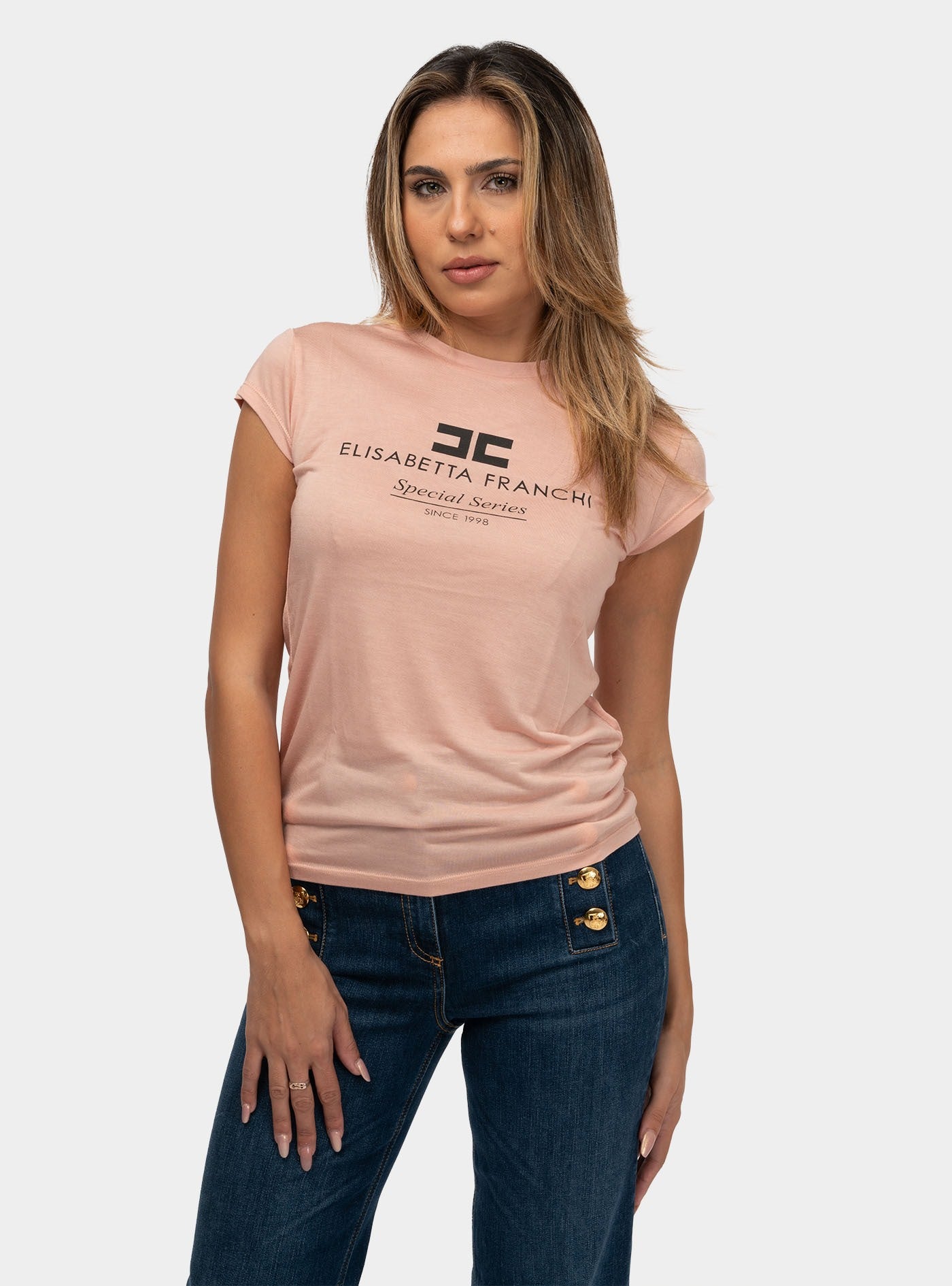 Clothing T Shirt Elisabetta Franchi Rosa T-shirt In Jersey Modal