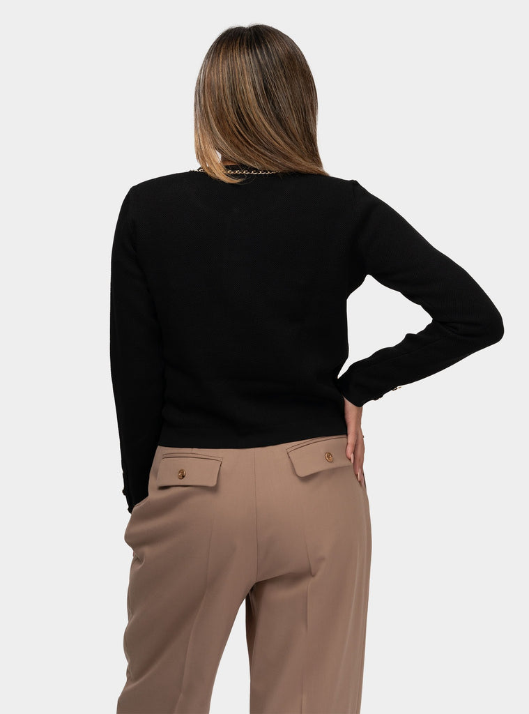 immagine-3-elisabetta-franchi-giacca-cropped-in-viscosa-con-catena-cardigan-donna-mk63b46e2-110nero