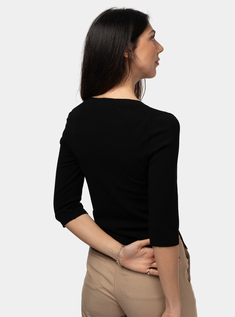 immagine-3-gran-sasso-pullover-scollo-a-v-nero-maglia-donna-5721424314-099