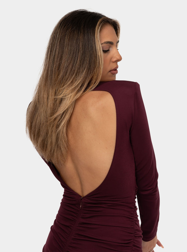 immagine-5-elisabetta-franchi-miniabito-in-jersey-drappeggiato-con-accessorio-gioiello-rouge-noir-abito-donna-ab71947e2cg3rougenoir