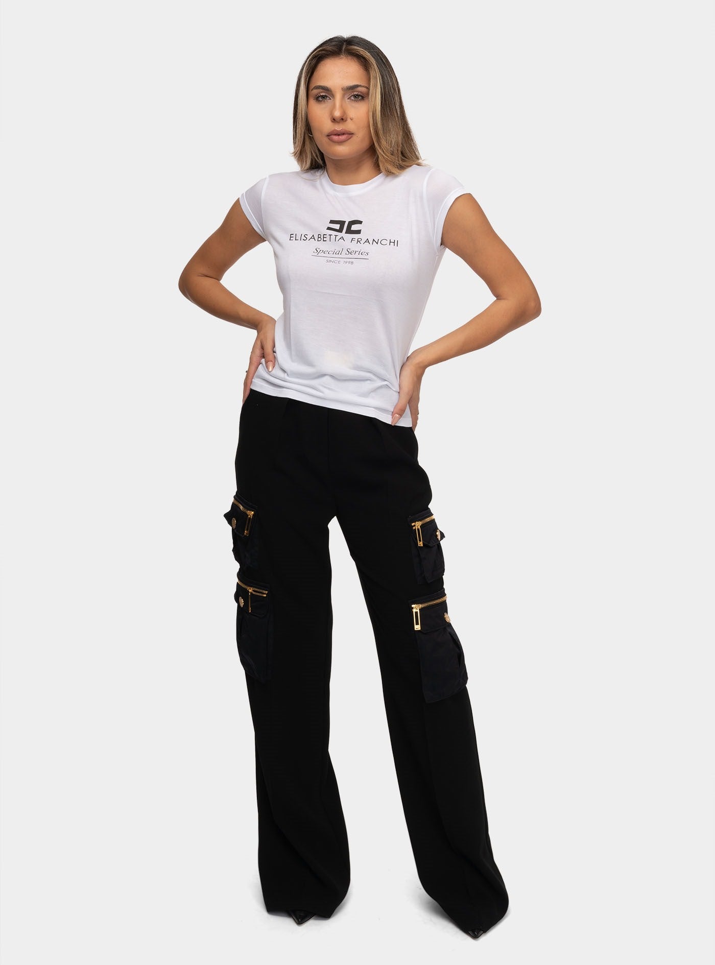 Tシャツ・カットソー ELISABETTA FRANCHI Woman T-Shirt Lemon MA029 DC7 ELISABETTA FRANCHI T-shirt in jersey modal con stampa logo