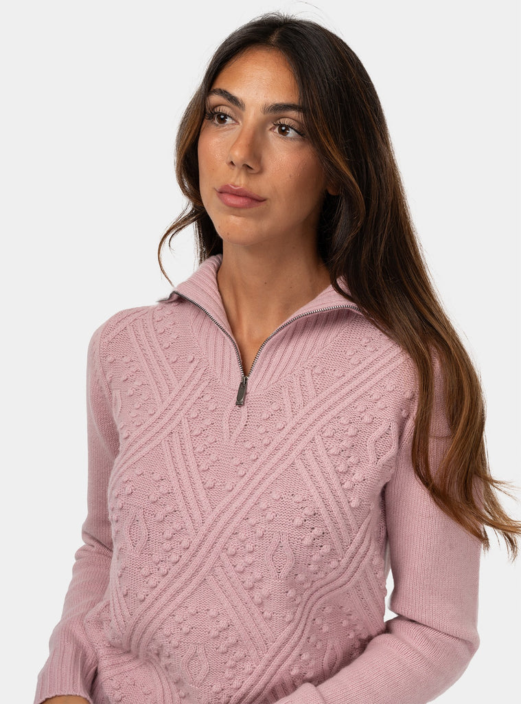 immagine-5-max-mara-studio-maglia-in-misto-cachemire-con-zip-maglia-donna-etra003-rosa