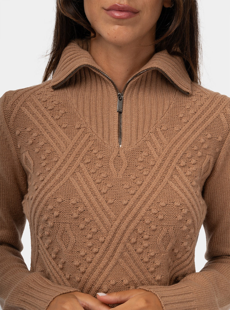 immagine-5-max-mara-studio-maglia-in-misto-cachemire-con-zip-maglia-donna-etra006-camel