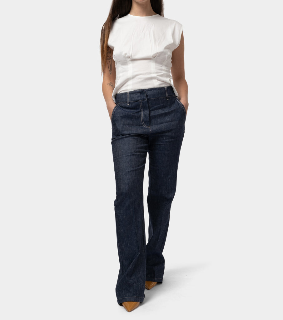 immagine-1-penny-black-pantaloni-flare-in-lino-e-cotone-blu-jeans-pantalone-donna-aurelia-003