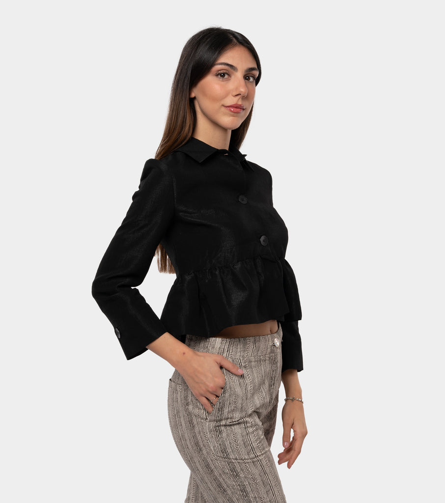 immagine-2-alessia-santi-giacca-laminata-nero-giacca-donna-411sd35016-s3000