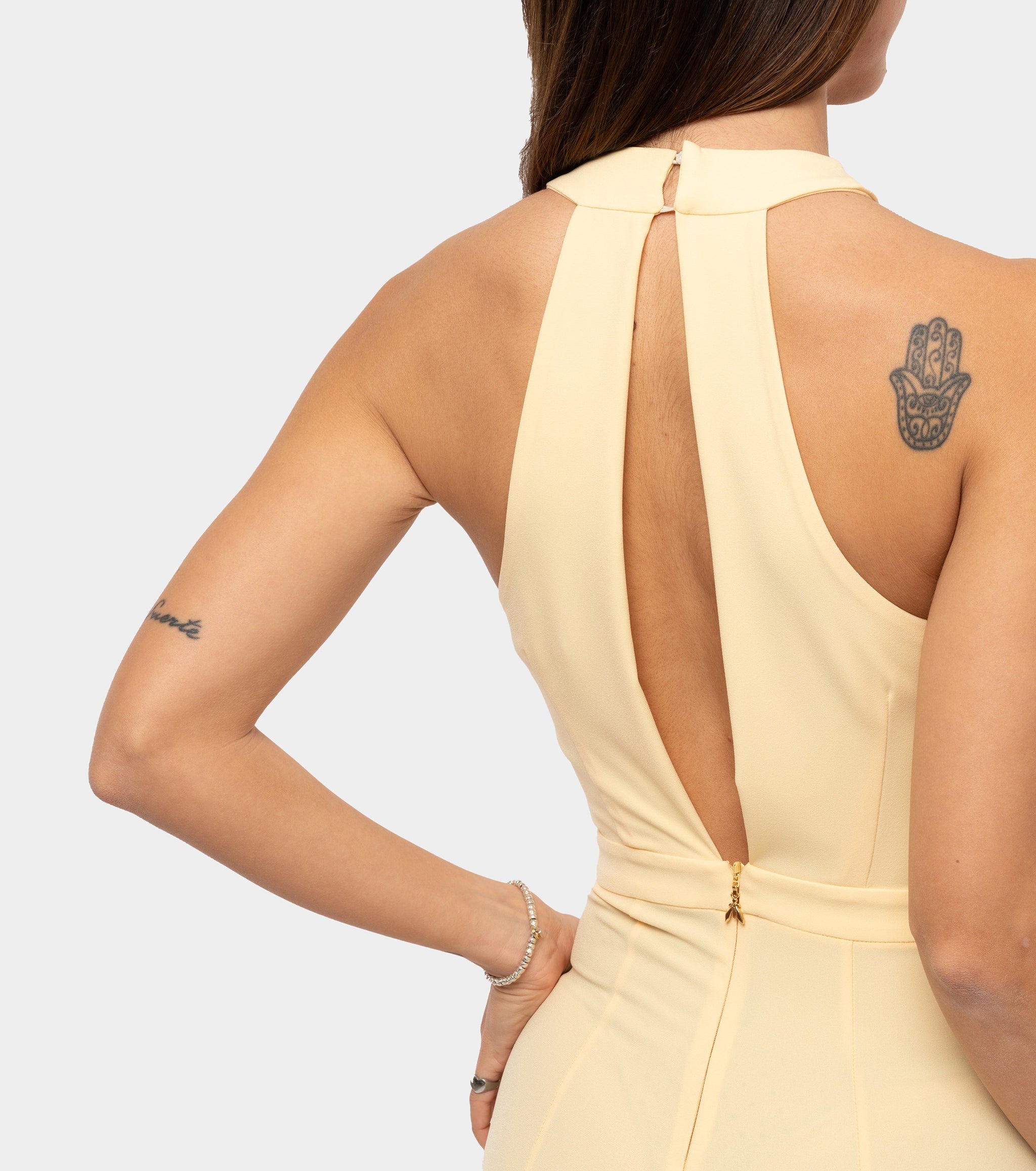 PATRIZIA PEPE Tuta con scollo a incrocio giallo clarity yellow